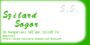 szilard sogor business card